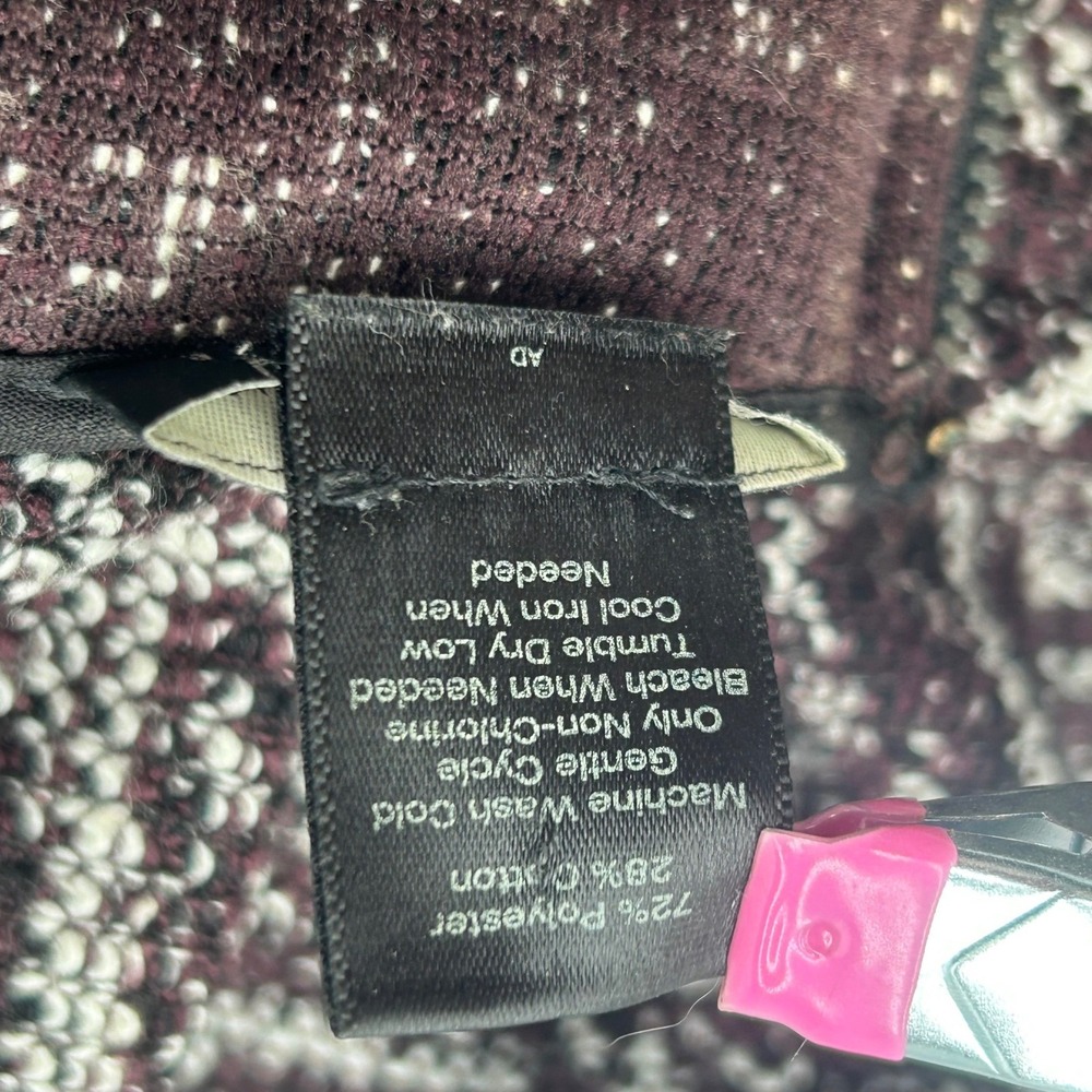 Ann Taylor Factory Sheath Dress Burgundy Marled Knit 3/4 Sleeve Exposed Zip XS - Picture 8 of 10